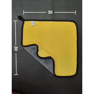 (ผ้าเหลืองเทา) ผ้าเอนกประสงค์ ผ้าไมโครไฟเบอร์ 3D เกรดพรีเมี่ยมซับน้ำไว