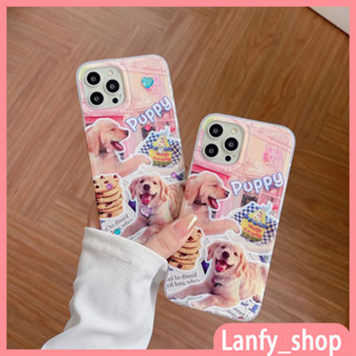 💖New💖iPhone 14 13 12 11 Pro Max เคส for เคสไอโฟน11 แฟชั่น บางเบาพกพาง่าย น่ารัก การ์ตูน ลูกสุนัข สติกเกอร์เพชร Case