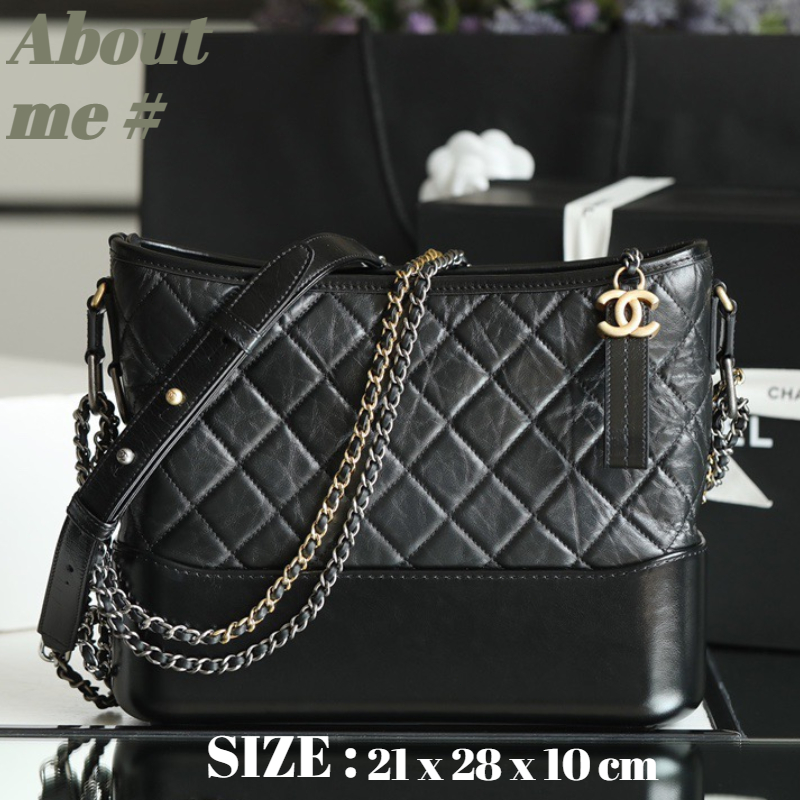 [Hot] Chanel Gabrielle Hobo Bag Vintage Chain Calfskin Bag Medium, female shoulder bag (Chanel Gabrielle Hobo Bag Vintag