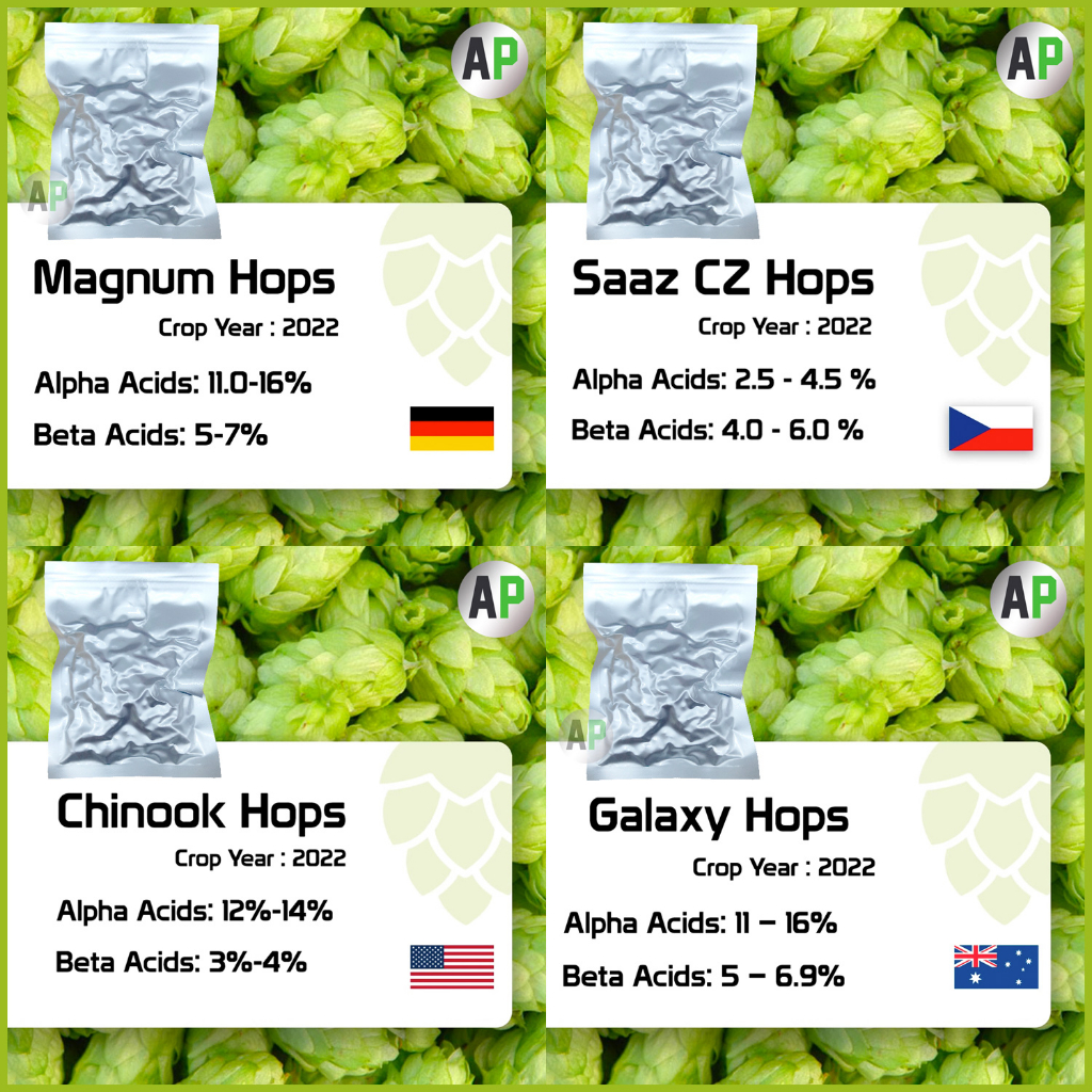 ฮอปส์ เพลลิท ทำเบียร์​ หมักเบียร์ Hops T-90 [Crop Year 2022] Citra / Cascade / Galaxy / Mosaic /Chin