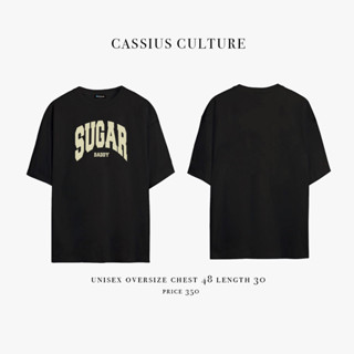 CASSIUS PREMIUM COTTON OVERSIZE เสื้อยืดสกรีนลาย พรีเมี่ยม sugar ดำ