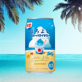 Suntory Chuhai Horoyoi Blue Hawaii Sour - เครื่องดื่มซูไฮกระป๋องสีฟ้าสดชื่น 350ml