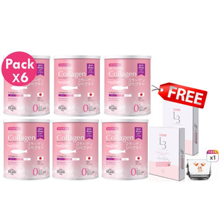 6 กระปุก ฟรี L3 2 กล่อง ฟรี แก้ว  Momoko collegen  โมโมโก๊ะคอลาเจน ขนาด 50 g