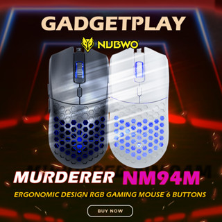 [กรุงเทพฯ ด่วน 1 ชั่วโมง] Nubwo เมาส์เกมมิ่ง MURDERER NM94M MACRO มีไฟ RGB ปรับ DPI ได้ มีให้เลือก 2 สี Black/White