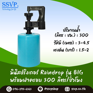 มินิสปริงเกอร์ รุ่น BIG พร้อมฝาครอบพีวีซี ขนาด 1/2" ปริมาณน้ำ 300 ลิตร/ชั่วโมง BIG-300-CO50 บรรจุ 10 ตัว