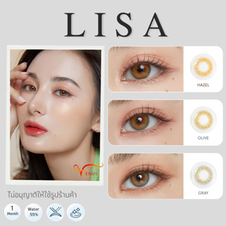 คอนแทคเลนส์  LISA ✨ ยี่ห้อ BEAUTYLENS ; Color Gary / Brown / Olive (  สายตาปกติ )