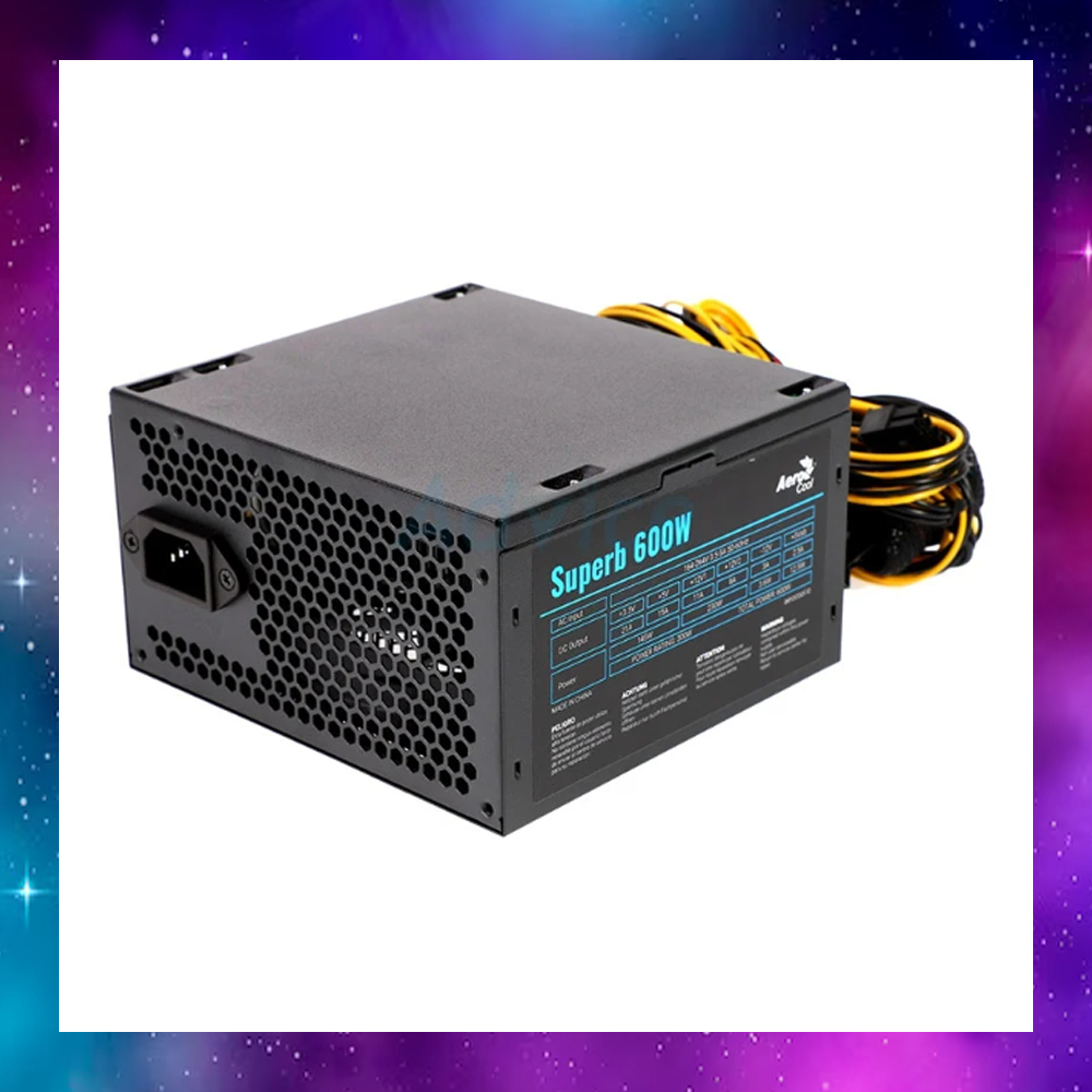 POWER SUPPLY (พาวเวอร์ซัพพลาย) AEROCOOL (FULL) SUPERB 600W ใช้งานปกติ