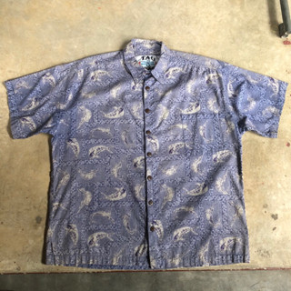 เสื้อฮาวาย Vtg.Hawaii Shirt TAG BRAG MADE IN USA Sz.XL 100% COTTON