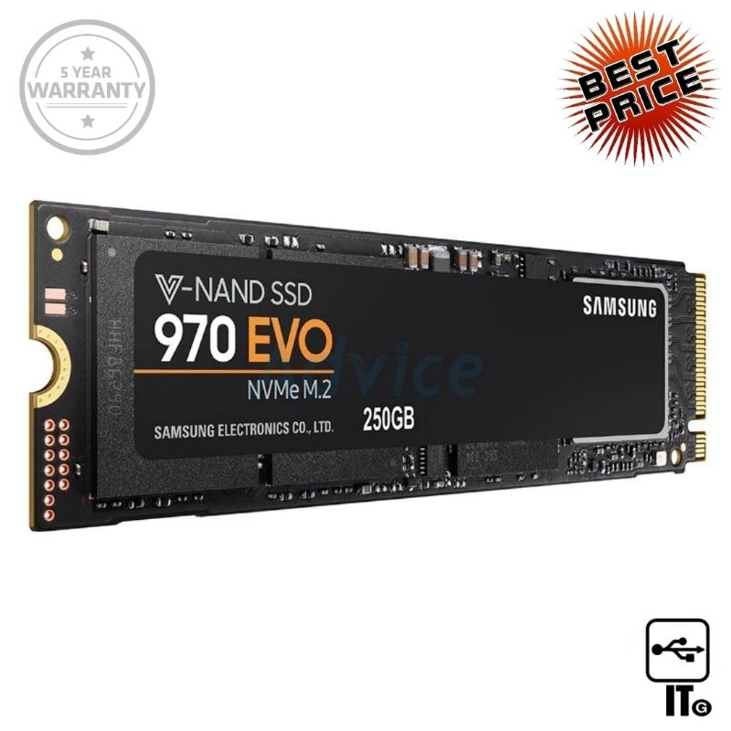 250 GB SSD M.2 PCIe SAMSUNG 970 EVO Plus (MZ-V7S250BW) NVMe ประกัน 5Y