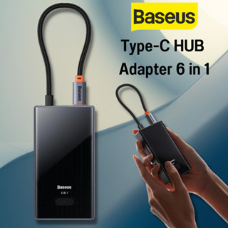Baseus อะแดปเตอร์ฮับ Type-c USB HUB 6 in 1 For Laptop Computer อุปกรณ์สำหรับโอนถ่ายข้อมูล