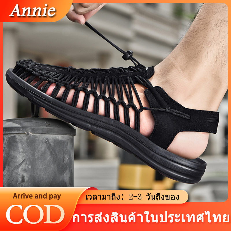 Shoes【ส่งไว 1-2 วัน】รองเท้าแตะรัดส้น เชือกถักสาน รองเท้าเดินป่า Sandals 5 สี พร้อมส่ง!