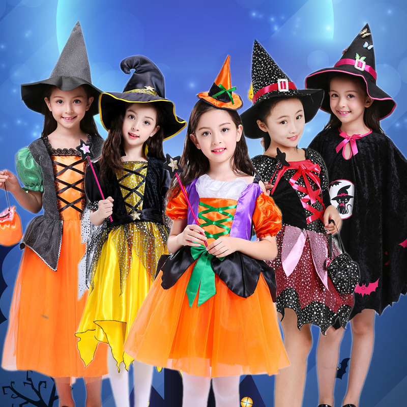 Jqk ชุดฮัลโลวีน ชุดคอสเพลย์  เด็กผู้หญิง เสื้อผ้าแม่มด  (มี 6 แบบ) รุ่น MM042-MM043-MM044-MM045-MM046-MM062