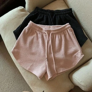 🍒พร้อมส่งในไทย🍒มาใหม่👍ราคาถูกทีสุด {M-4XL}กางเกงขาสั้น( มี5สี)กางเกงขาสั้นสีสวยสไตล์เกาหลี ทรงหลวม กางเกงใส่น่ารักเอวสูง