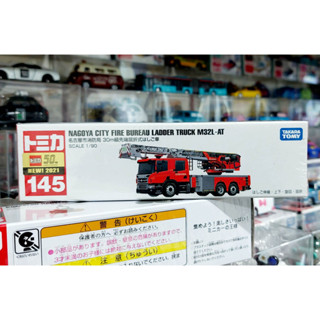 CLT โมเดลรถรถโทมิก้าขนาดเล็ก Long Type Tomica No.145 First Lot 2021 🔆 Nagoya City Fire Department 30M Class ใหม่ในซีล