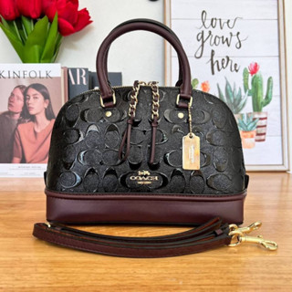 COACH F55450 MINI SIERRA SATCHEL IN SIGNATURE DEBOSSED PATENT LEATHER