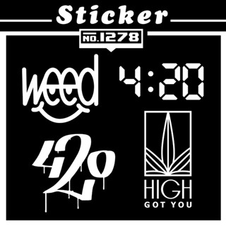 สติ๊กเกอร์ไดคัท Weed 420 [Sticker PVC]