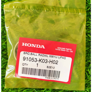 91053-K03-H02 ลูกปืนตลับ (6301U L)(FAG) Honda แท้ศูนย์