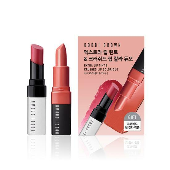 Bobbi Brown Extra Lip Tint & Crushed Lip Color Duo (Extra Lip Tint Bare Raspberry 2.3g + Crushed Lip Color Cabana 3.4g)