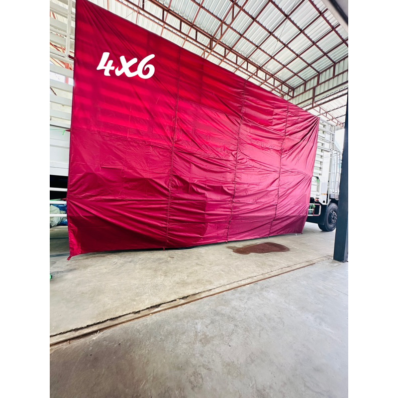 ผ้าร่ม ผ้าใบฟลายชีท เคลือบสารสะท้อนรังสี UV 4×6หลา (3.60×5.40m)-สีแดงเลือดหมู ราคา ถูกที่สุด ดีลบีเคเค แกลเลอรีภาพที่ 2