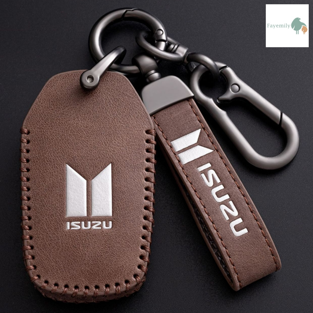 *สินค้าพร้อมส่ง* เคสกุญแจหนังแท้ Isuzu Genius Entry ซองหนังใส่กุญแจรถยนต์ เคสกุญแจรีโมทรถยนต์อีซูซุ Leather Car Key Case