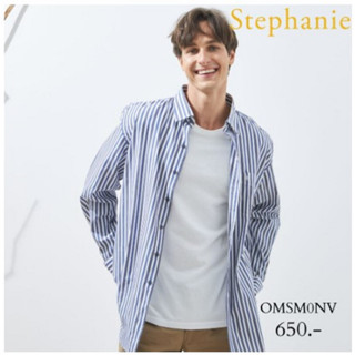 STEPHANIE เสื้อเชิ๊ตแขนยาวสีกรมท่าผู้ชาย (OMSM0NV)