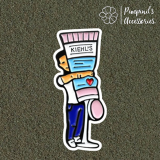 🇹🇭 พร้อมส่ง : เข็มกลัดลายผู้ชายบีบหลอดครีมคีลส์ | Men Squeeze KIEHLS Cream Tube Enamel Brooch Pin.