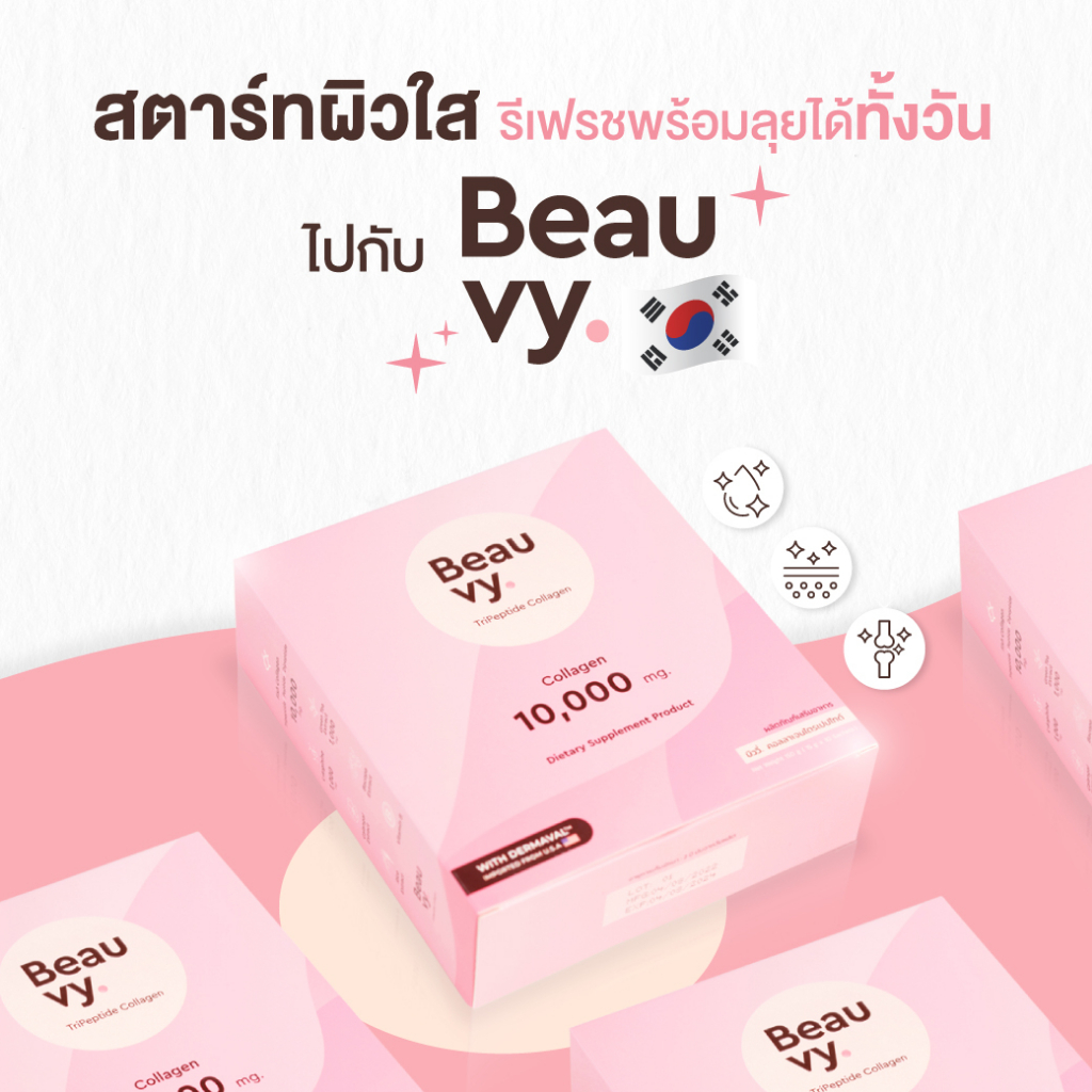 Beauvy Collagen 2 กล่อง แถมฟรี!!! กล่องเล็ก1กล่อง **สินค้าหมดอายุ20/06/69** ราคา ถูกที่สุด ดีลบีเคเค แกลเลอรีภาพที่ 5