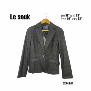 Le SOUK women suit เสื้อสุทแบรยด์ดังญี่ปุ่น อก 32 ยาว 23 สีดำลายเส้นเล็ก เรียบหรูดูดี S214.b11