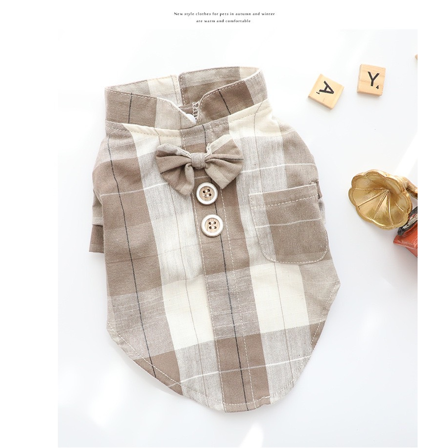 [🚚 พร้อมส่ง] เสื้อเชิ้ตแมวมีโบว์ Bennett Pet Cloth ชุดแมว หมา สุนัข ชุดแมวน่ารัก - รูปที่ 4