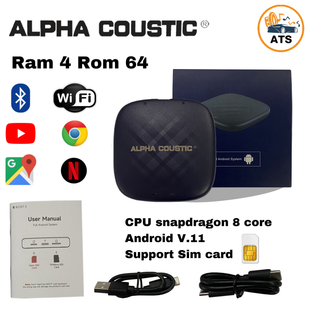 Android Box Ram4GB/8GB Rom64/Rom128 GB Android 11 สำหรับวิทยุติดรถที่มีระบบ Apple CarPlay ติดมาจากโรงงาน