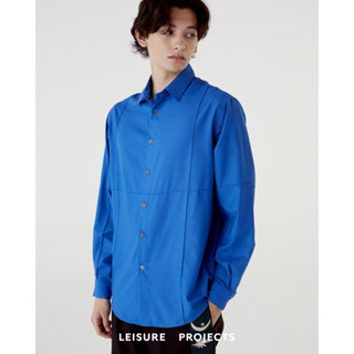 (LEISURE PROJECTS) LEISURE PIN TUCK RELAX SHIRT เสื้อเชิ๊ตเเขนยาวผ้า premium  cotton