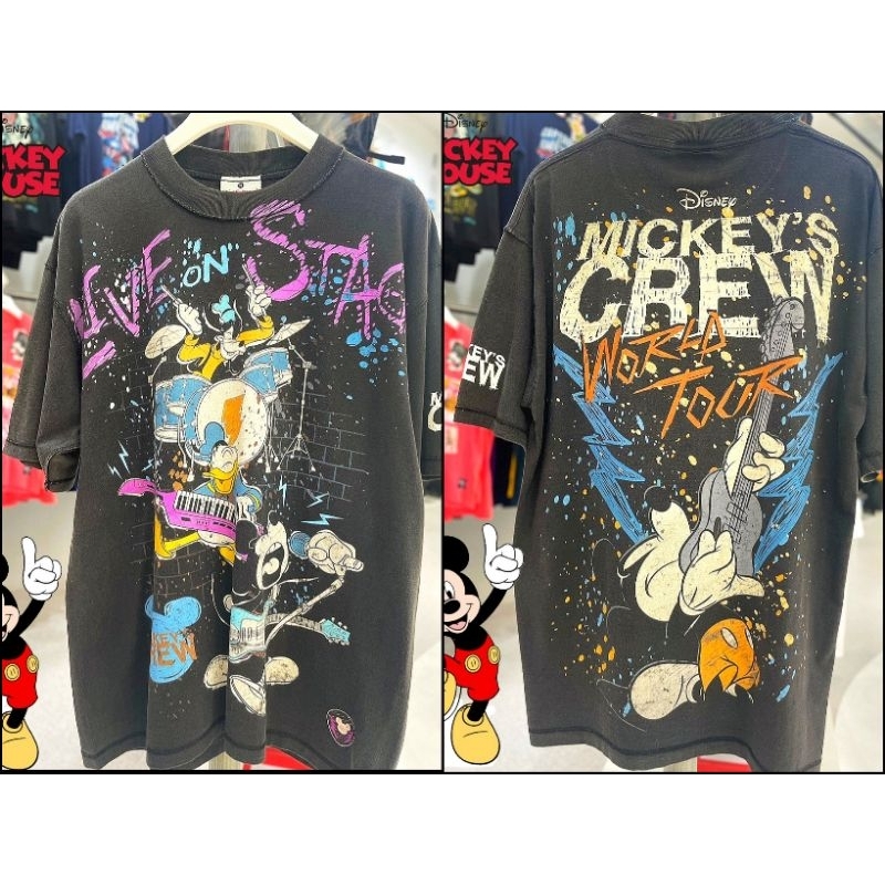 เสื้อDisney ลาย Mickey mouse สีดำ ฟอกเฟด ลิขสิทธิ์แท้ (MPX-004)
