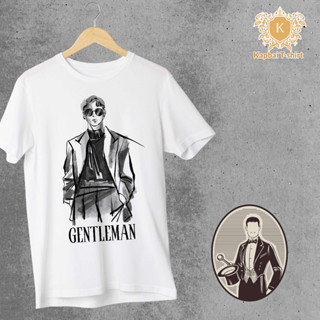 T-Shirt เสื้อยืด ลายข้อความ Gentleman เนื้อผ้าCotton100% เบอร์32 ใส่สบาย ใส่ได้ทั้งหญิงและชาย