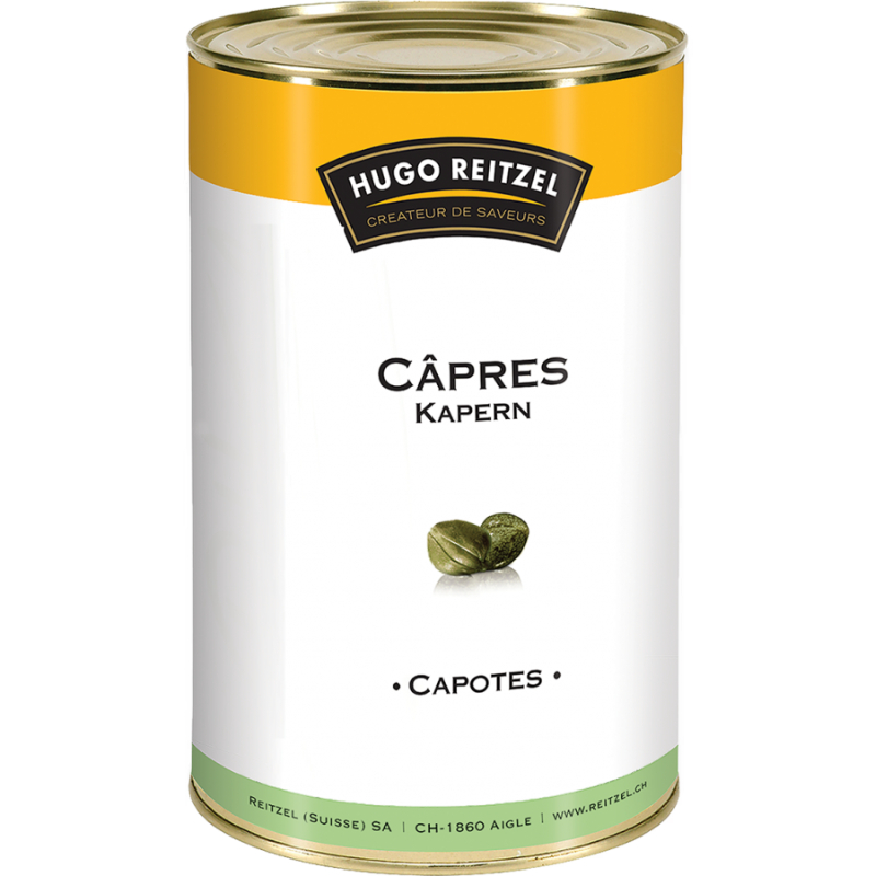 ฮิวโก้ ไรท์เซล เคเปอร์ ดองในน้ำส้มสายชู 4.1 กิโลกรัม - Pickled Capers in Vinegar 4.1kg Hugo Reitzel brand