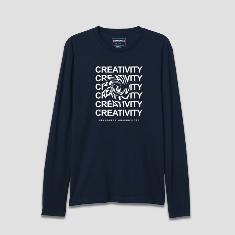 Grandness เสื้อยืด Luxury ลายกราฟิก แขนยาว รุ่น LX647( สีกรม ) ราคา ถูกที่สุด ดีลบีเคเค