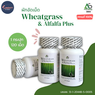 [4 กระปุก] Wheatgrass &amp; Alfalfa Plus ผักเม็ด อัลฟัลฟ่า สูตรดั้งเดิม Amstrong ของแท้ (อาหารเสริมเพื่อสุขภาพ) 120 แคปซูล