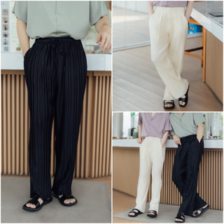 กางเกงพลีทขายาว PLEATED TROUSERS (รหัส : KN214)