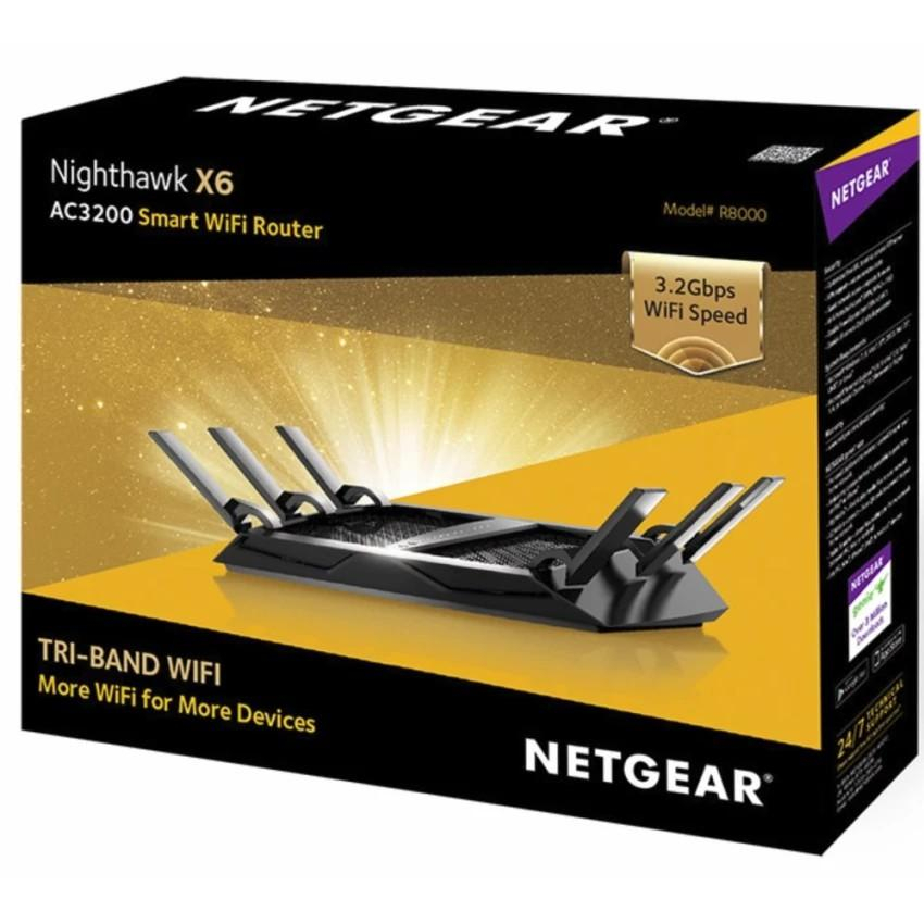 Netgear R8000 X6 Nighthawk AC3200 Tri-Band WiFi Router 3.2Gbps Tri-Band รองรับ Media Streaming, NAS