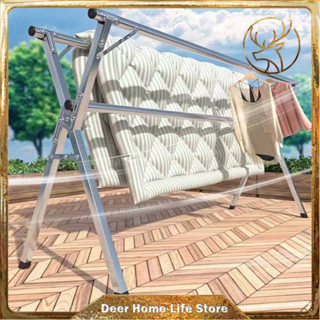 ราวแขวนผ้าสแตนเลสแข็งแรง Drying Rack พับเก็บง่ายสามารถยืดได้ ราวเก็บของ ราวตากผ้าสแตนเลสราวตากผ้าคอนโดราวตากผ้ากันสนิม