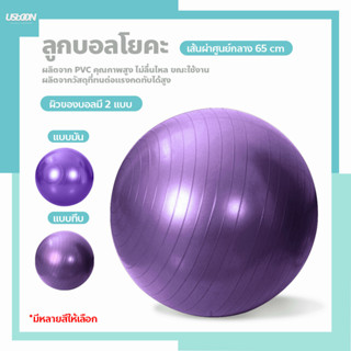 ลูกบอลโยคะ ฟิตเนต บอลออกกำลังกาย 65 ซม. Yoga Ball แบบทึบและแบบเงา