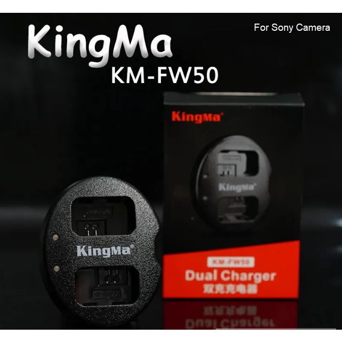 Kingma NP-FW50 Digital Dual Slot Micro USB 5V-2A เครื่องชาร์จแบตเตอรี่กล้องสำหรับ Sony A7 A7R2 A7M2 