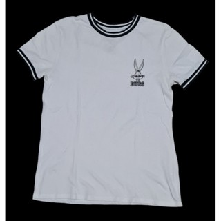 Looney Tunes เสื้อยืด คอกลม สีขาว มือสอง