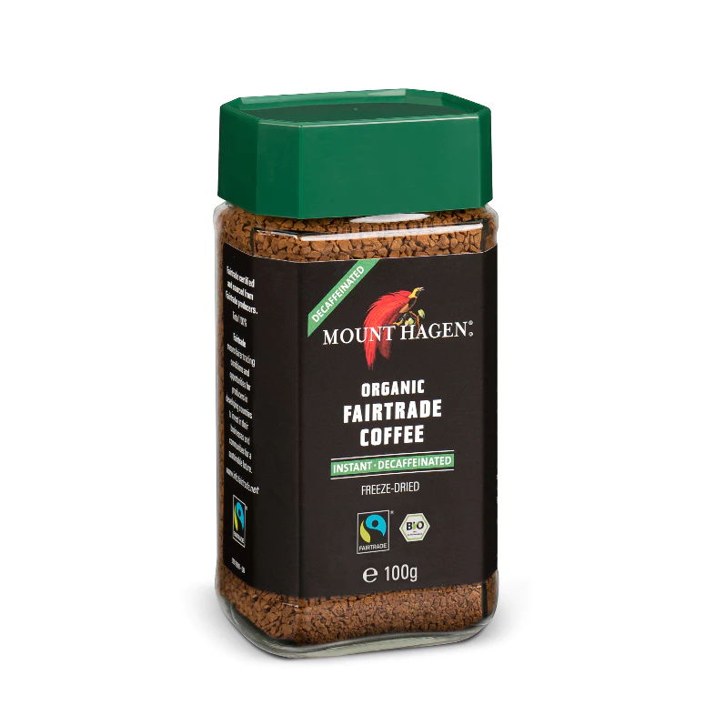 กาแฟดีแคฟ [หมดอายุ 11/2028] ออร์แกนิค สำเร็จรูป Organic Decaf Instant Coffee [MountHagen] กาแฟนำเข้าจากเยอรมัน
