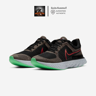 รับประกันของแท้ ✅รองเท้าวิ่งไนกี้ชาย NIKE REACT INFINITY RUN FLYKNIT 2 สีRidgerock/Black/GreenGlow/Chile Red(CT2357 200)