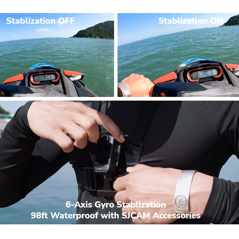 SJCAM C300 4K Dual Touchscreen Action Camera มาพร้อมจอทัชสกรีนที่ด้านหน้า (แถมฟรีแบตเตอรี่ 2 ก้อน + แท่นชาร์จ 1 อัน)