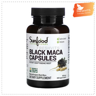 Sunfood,Black Maca Capsules, 800 mg, 90 Capsules