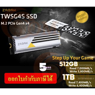 512GB|1TB SSD (เอสเอสดี) ZADAK (TWSG4S) M.2 PCIe Gen4x4 NVMe 1.4 (5Y.)  ของแท้