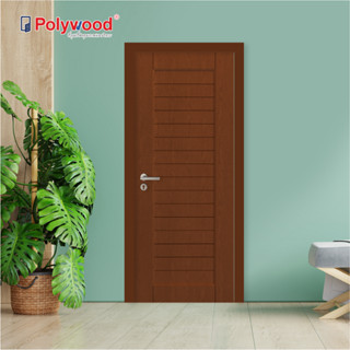 New Product [จัดส่งฟรี] Polywood - ประตู uPVC รุ่น B-series PBR-006 ผิวเสี้ยนไม้ เซาะร่อง (สินค้า Pre-order)