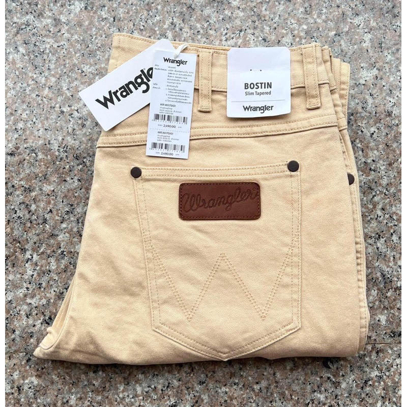 Wrangler Bostin กางเกงขายาวชาย ขากระบอกเล็กเข้ารูป ผ้ายืดใส่สบาย ของแท้จากช็อป 100%