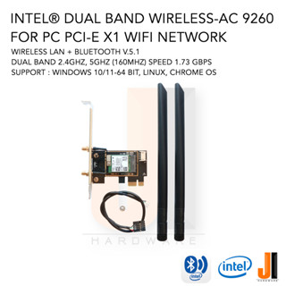 Intel® Wireless-AC 9260 card for PC PCI-e wireless lan + bluetooth v.5.1 dual band (ของใหม่มีการรับประกัน)